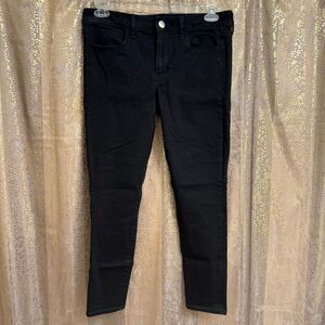 American Eagle Super Stretchy Black Mid Rise Jegging Skinny Jeans Size 12 Short